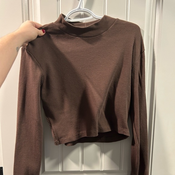 Harlow brown waffle long sleeve - Picture 2 of 4